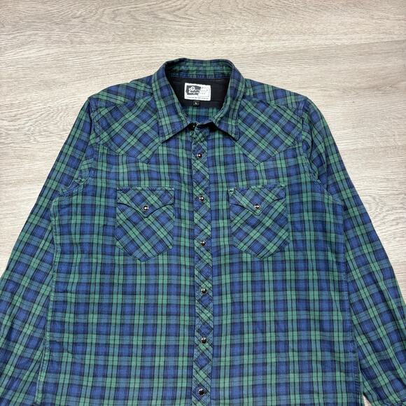 Engineered Garments Nepenthes New York Pearl Snap Plaid Shirt Long Sleeve Large - Picture 2 of 10